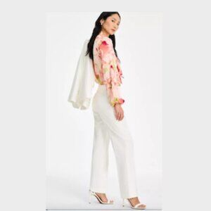 Tahari White Straight Leg  Lined Dress Career Pant  12